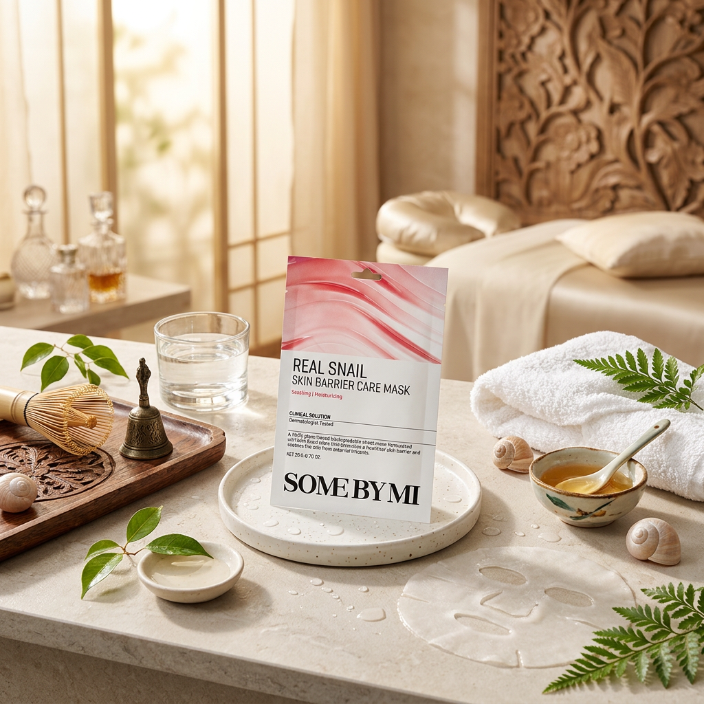 SOME BY MI - Real Snail Skin Barrier Care Mask - Posilující plátýnková maska se šnečím mucinem - 20 g