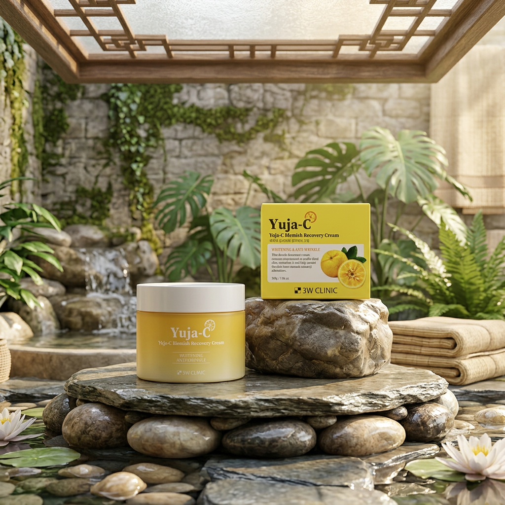 3W CLINIC - Yuja-C Blemish Recovery Cream - Obnovující krém proti pigmentovým skvrnám s Yuzu a vit. C - 110 ml