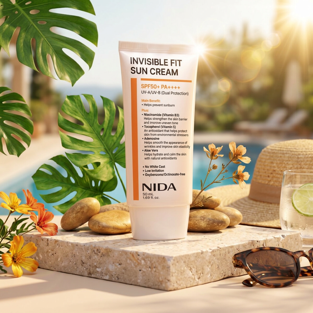 NIDA - Invisible Fit Sun Cream - Neviditelný opalovací krém - 50 ml