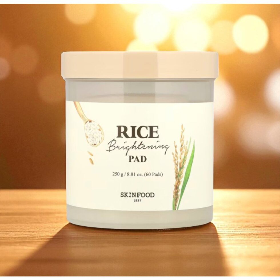 SKINFOOD - Rice Brightening Pad - Rýžové rozjasňující tampony - 60 ks