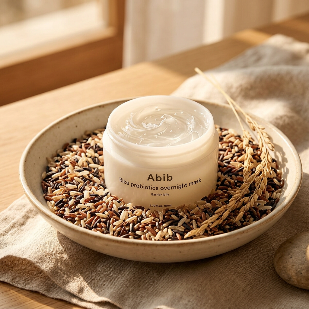 Abib - Rice Probiotics Overnight Mask Barrier Jelly - Gelová noční maska s rýží a probiotiky - 20 ml