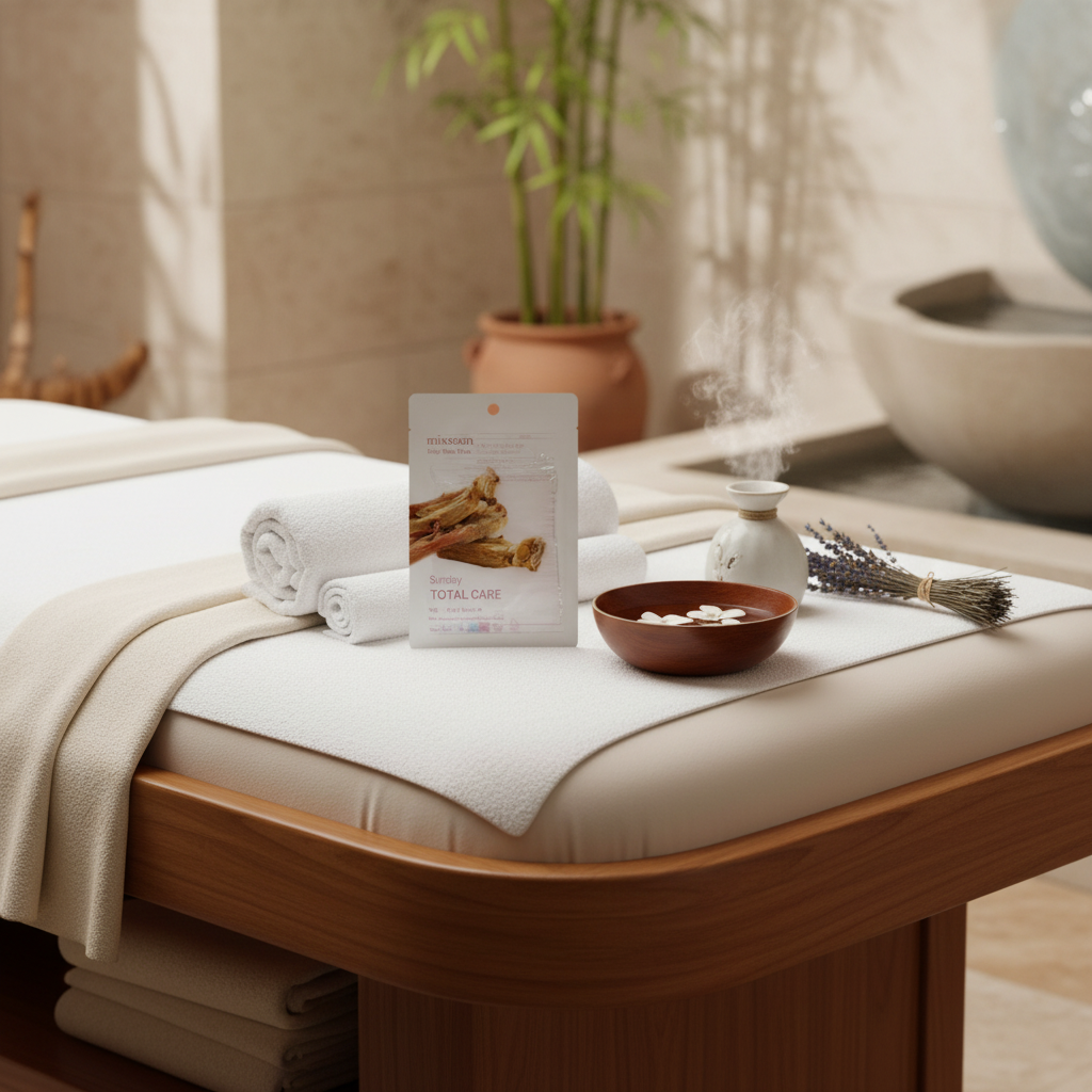 MIXSOON - Daily Mask Pack Sunday Total Care - Plátýnková maska s ženšenem a ektoinem pro obnovu a omlazení pleti - 20 ml