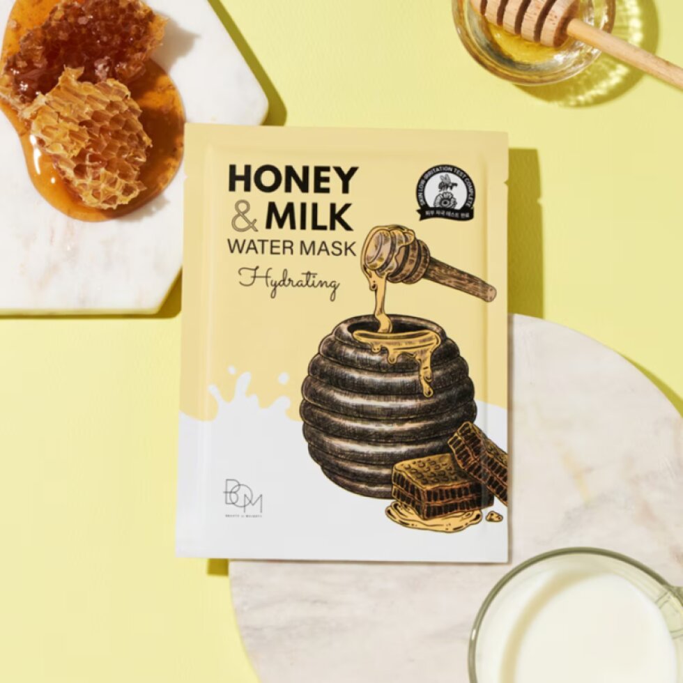 B.O.M. - Honey and Milk Water Mask - Hydratační plátýnková maska s medem a mlékem - 25 ml