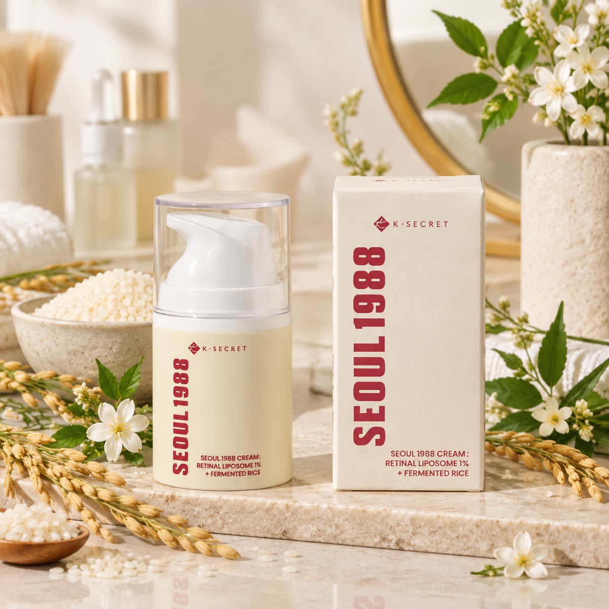 KSECRET - SEOUL 1988 Cream : Retinal Liposome 1% + Fermented Rice - Krém: 1% Retinal v liposomech + fermentovaná rýže - 50 ml