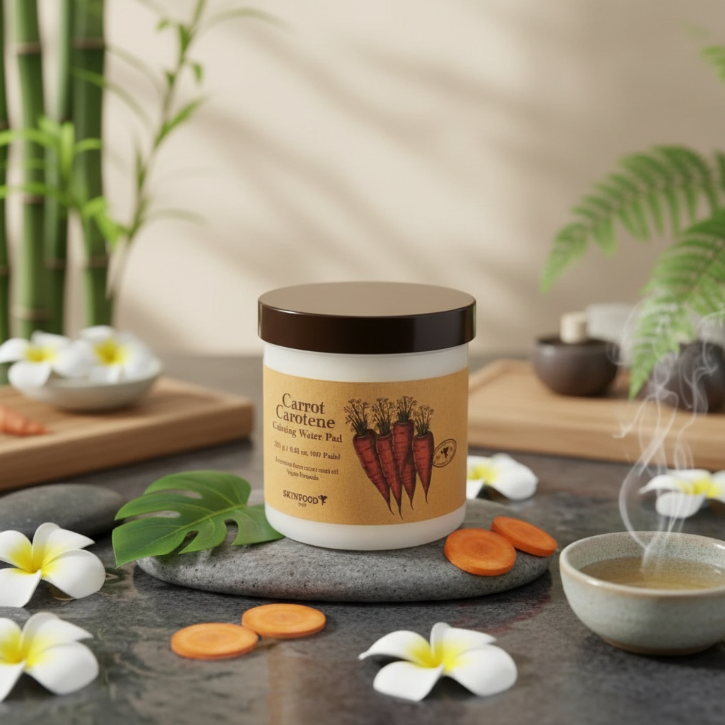 SKINFOOD - Carrot Carotene Calming Water Pad - Zklidňující tonizační tamponky - 60 ks