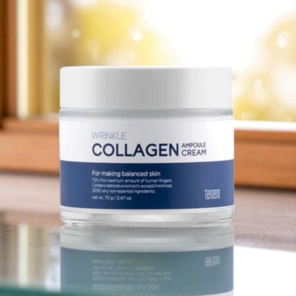 TENZERO - Wrinkle Collagen Ampoule Cream 2X - Ampulkový kolagenový krém proti vráskám se zdvojenou koncentrací kolagenu - 70 g