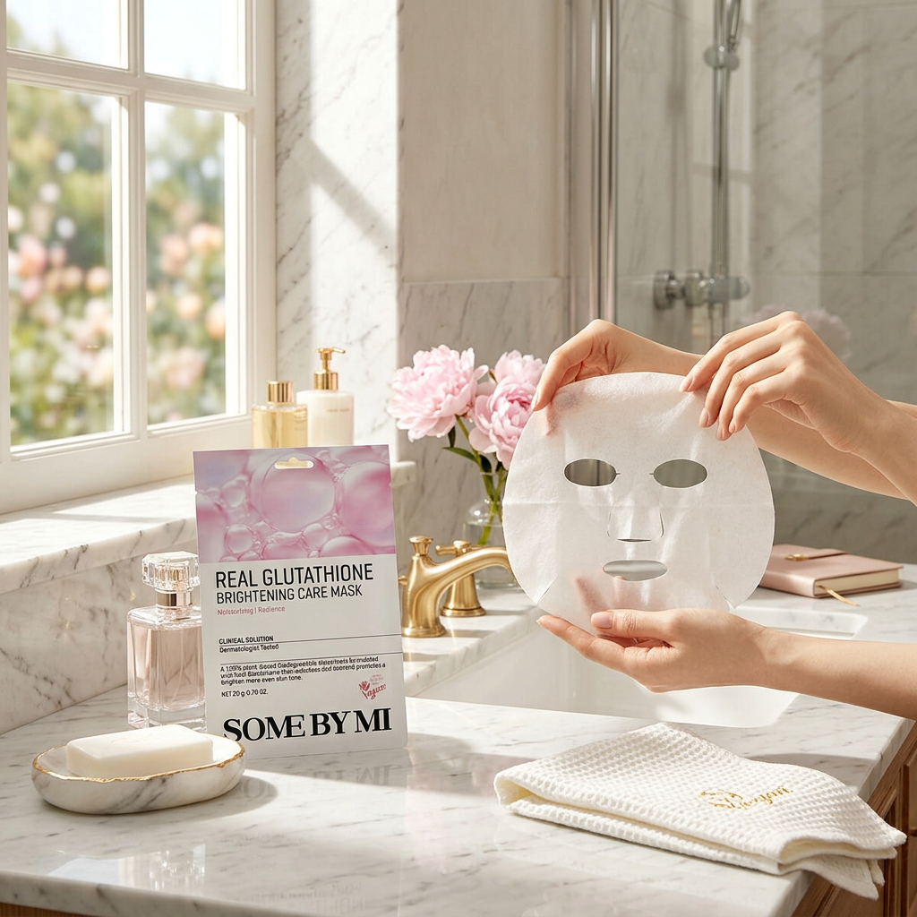 SOME BY MI - Real Glutathione Brightetening Care Mask - Rozjasňující textilní maska - 20 g