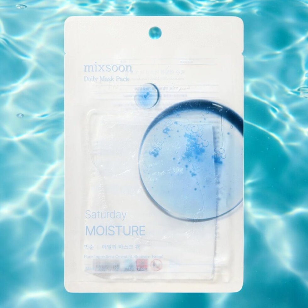 MIXSOON - Daily Mask Pack Saturday Moisture - Hydratační plátýnková maska s kyselinou hyaluronovou a panthenolem - 20 ml