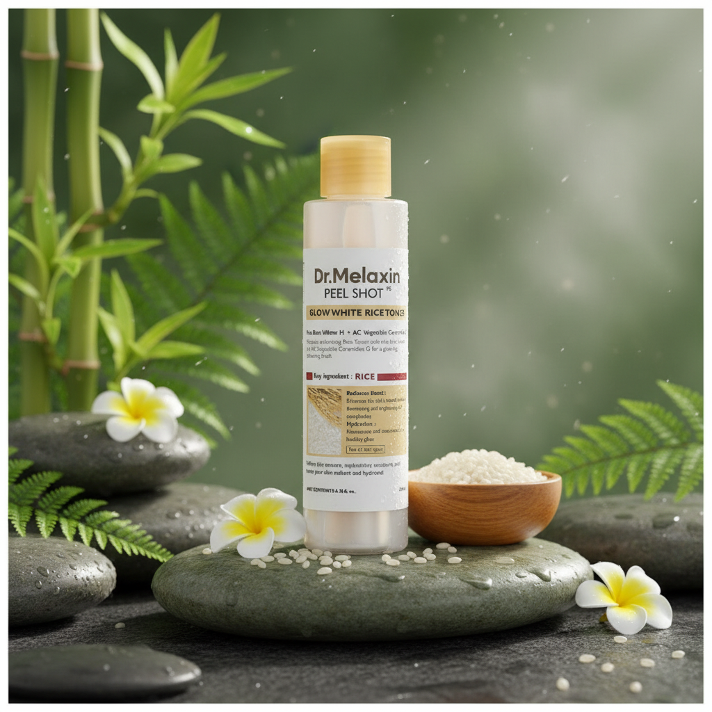 Dr. MELAXIN - Peel Shot Glow White Rice Toner - Rozjasňující toner s bílou rýží - 200 ml