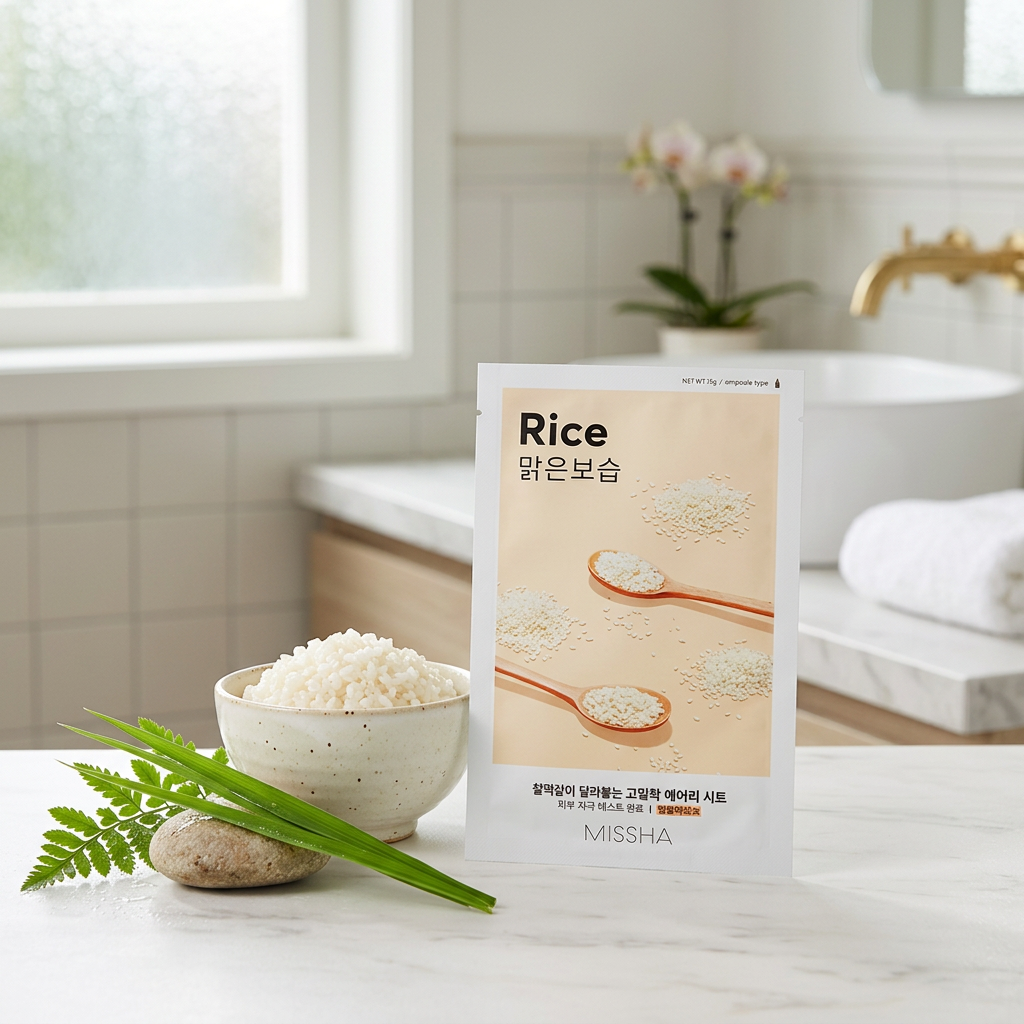 MISSHA - Airy Fit Sheet Mask Rice - Vyživující a zklidňující maska s rýží - 19 g