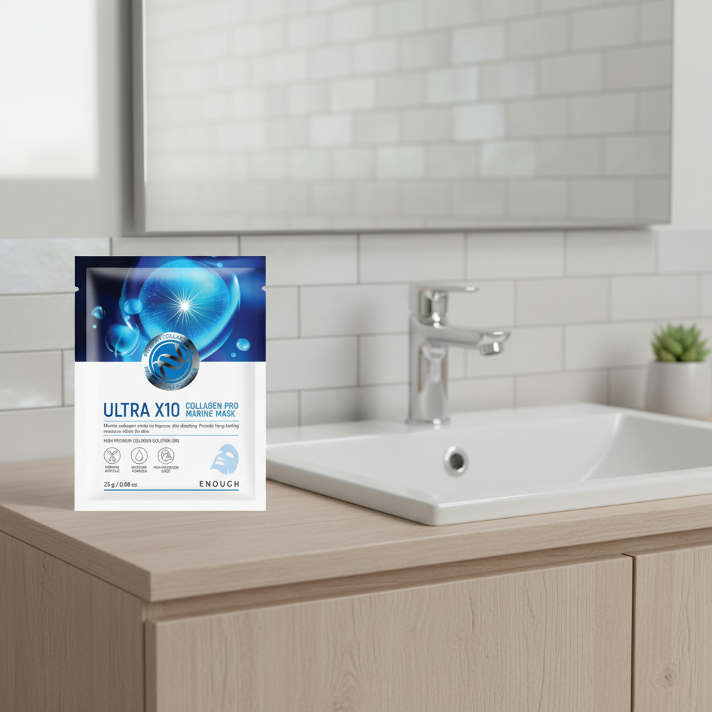 ENOUGH - Premium Ultra X10 Collagen Pro Marine Mask - Prémiová, kolagenová, plátýnková maska - 25 g