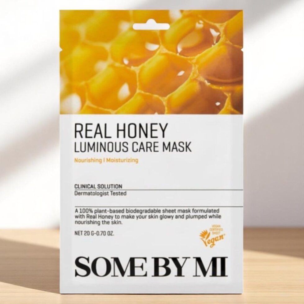 SOME BY MI - Real Honey Luminous Care Mask - Zklidňující textilní maska s medem - 20 g