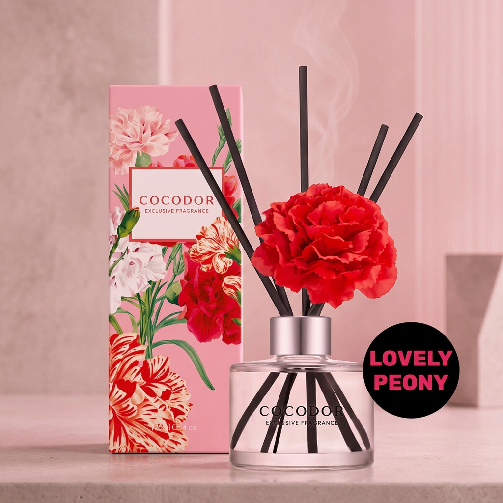 COCODOR - Carnation Diffuser Lovely Peony - Difuzér s karafiátem a vůní rozkvetlé pivoňky - 120 ml