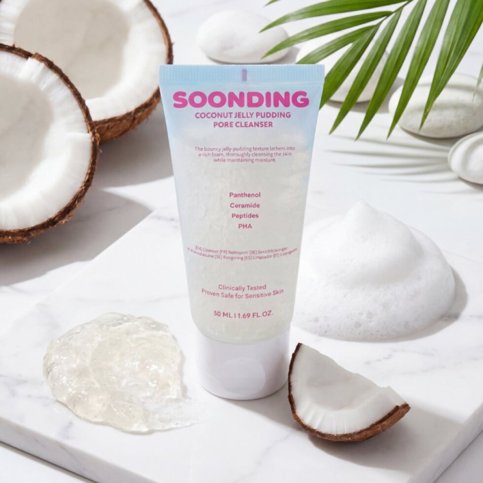 SOONDING - Coconut Jelly Pudding Pore Cleanser - Čisticí gel na póry s kokosovým želé - 50 ml