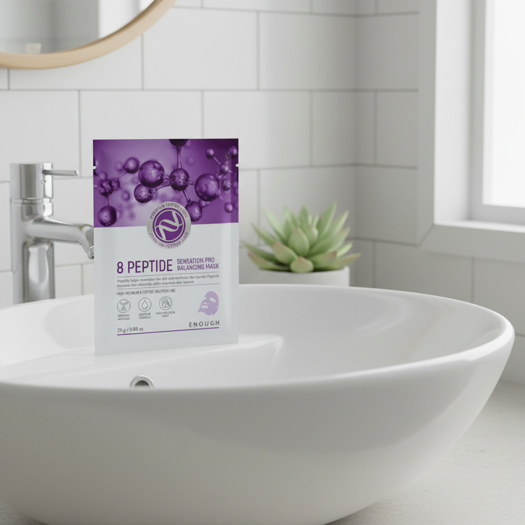 ENOUGH - 8 Peptide Sensation Pro Balancing Mask - Peptidová, plátýnková maska - 25 g