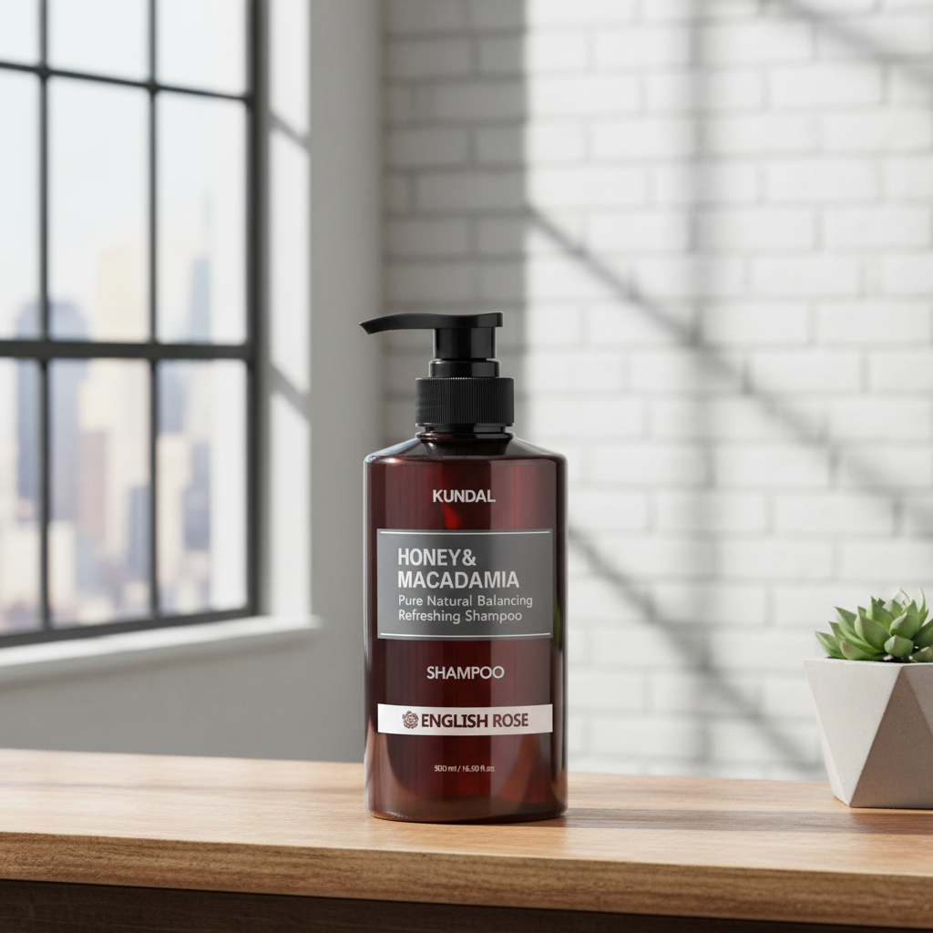 Kundal Honey&Macadamia Shampoo - Přírodní šampon na suché a poškozené vlasy s vůní ENGLISH ROSE - 500 ml