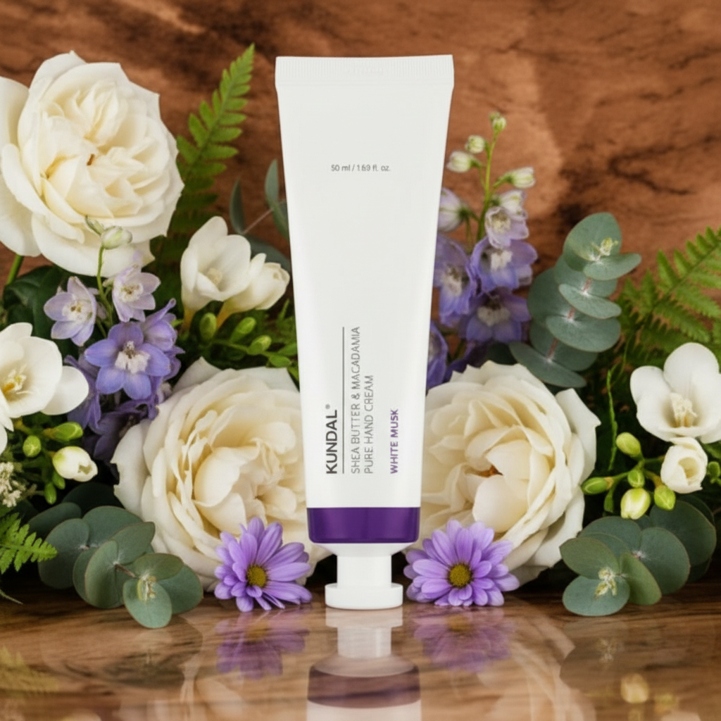 Kundal Shea Butter & Macadamia Pure Hand Cream - Hydratační a vyživující krém na ruce WHITE MUSK - 50 ml