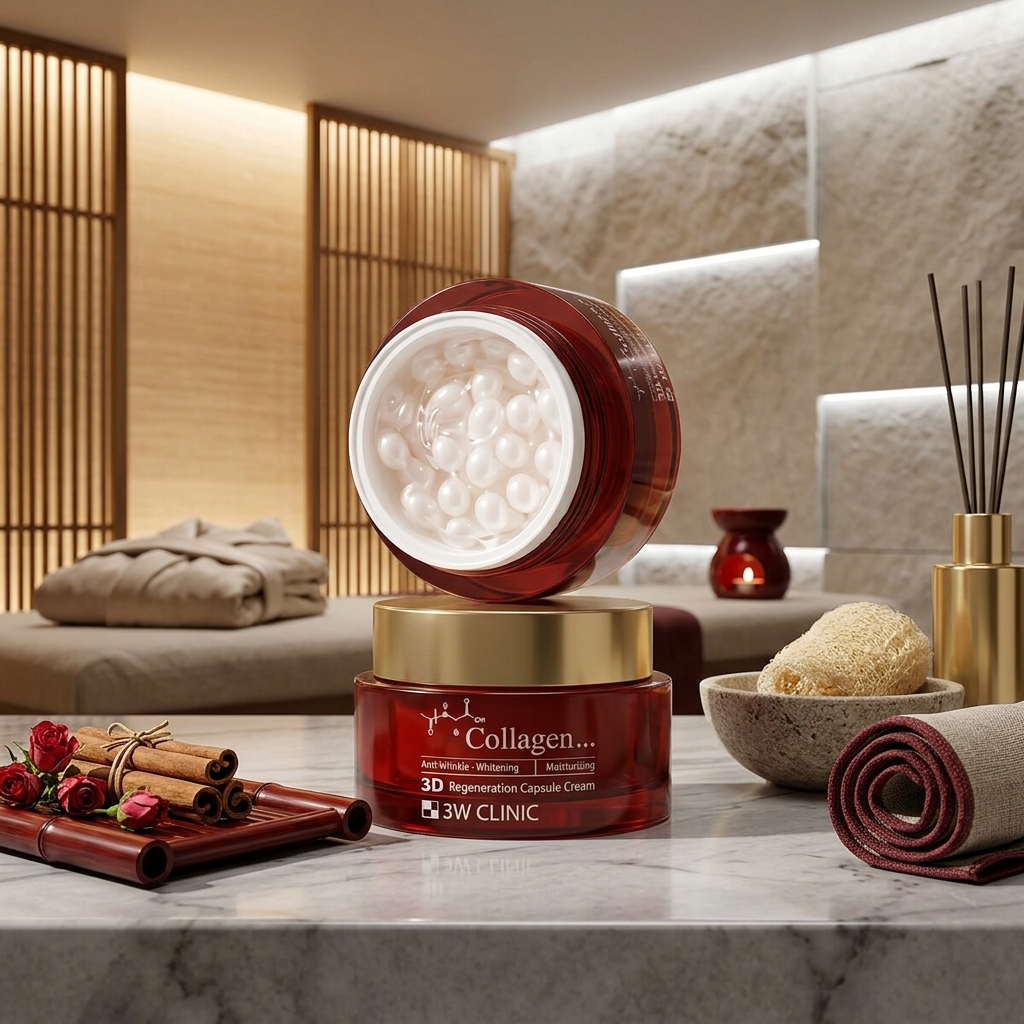 3W CLINIC - Collagen 3D Regeneration Capsule Cream - 3D regenerační kolagenový krém s kapslemi - 60 ml