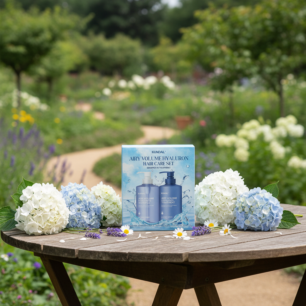 KUNDAL - Airy Volume Hyaluron Shampoo + Hyaluron Treatment - Hydratační objemový šampon a kondicionér s vůní BLOSSOM BREEZE- 2x 300 ml