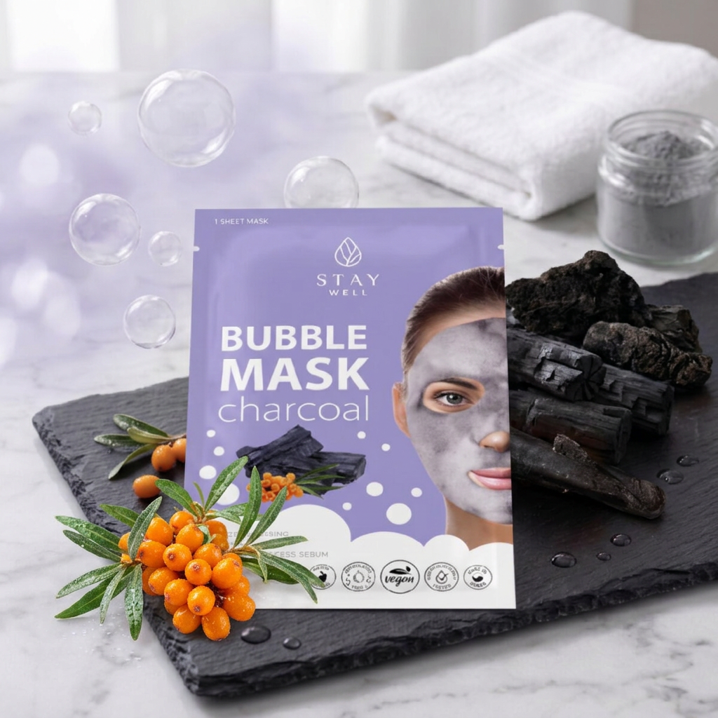 STAY Well - Deep Cleansing Bubble Mask CHARCOAL - Hluboce čisticí bublinková maska s černým uhlím - 20 g
