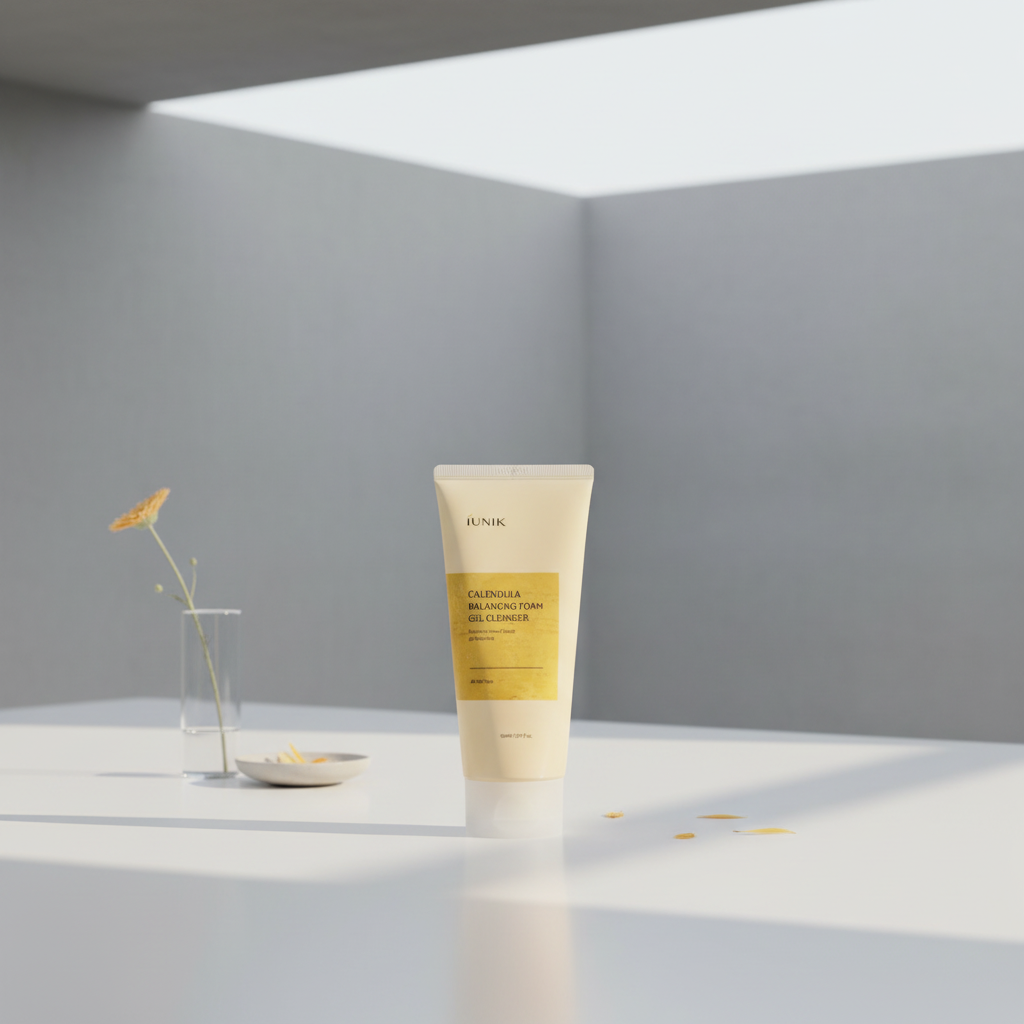 iUNIK - Calendula Balancing Foam Gel Cleanser - Jemný gelový cleanser s extraktem z měsíčku lékařského - 150 ml