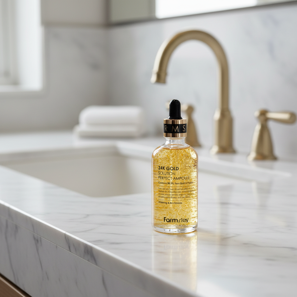 Farm Stay - 24K Gold Solution Perfect Ampoule - Omlazující ampule se zlatem - 100 ml