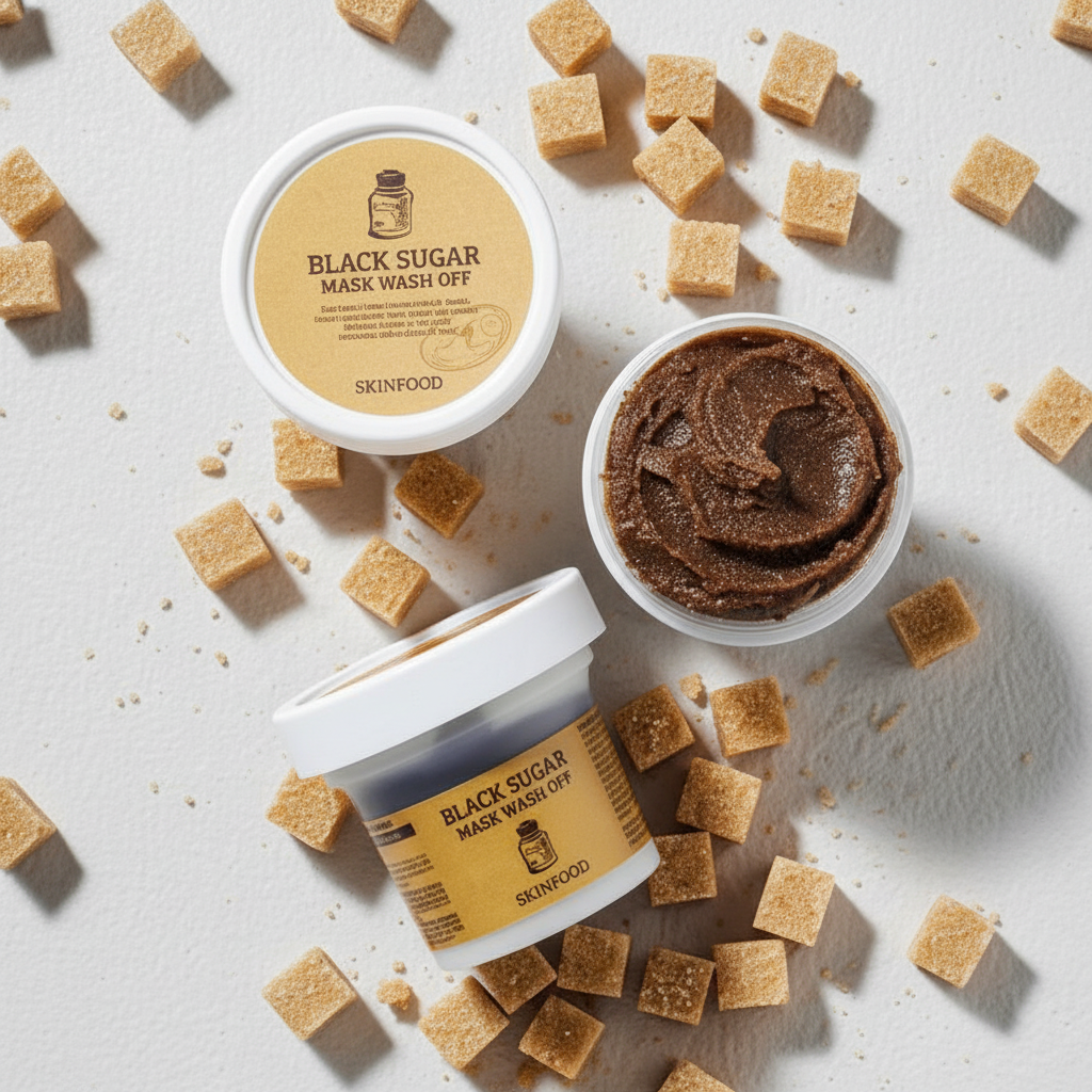 SKINFOOD - Black Sugar Mask Wash Off - Maska z černého cukru s exfoliačním účinkem - 100 g