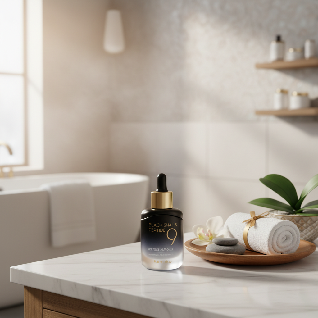 Farm Stay - Black Snail & Peptide 9 Perfect Ampoule - Sérum s peptidy a extraktem ze šnečího mucinu - 35 ml