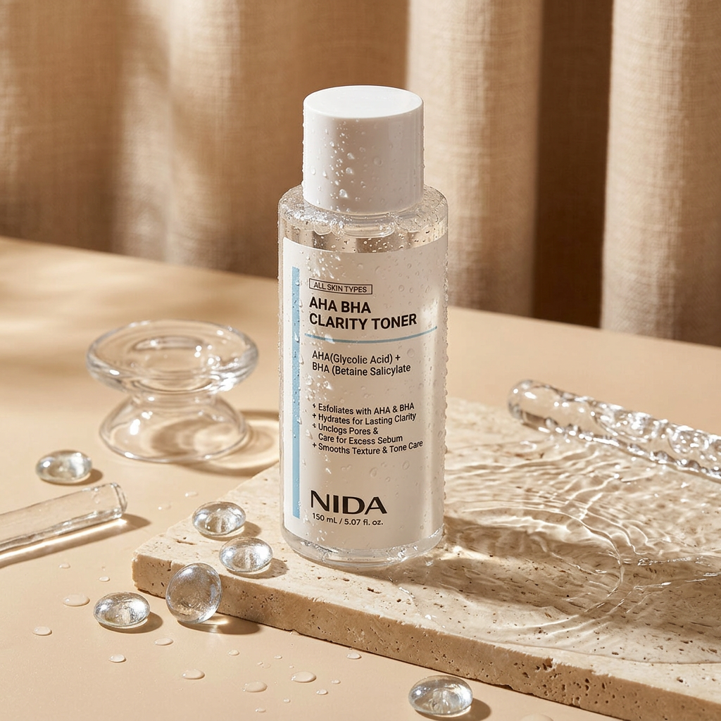 NIDA - AHA BHA Clarity Toner - Čisticí a zklidňující tonikum s AHA a BHA kyselinami - 150 ml
