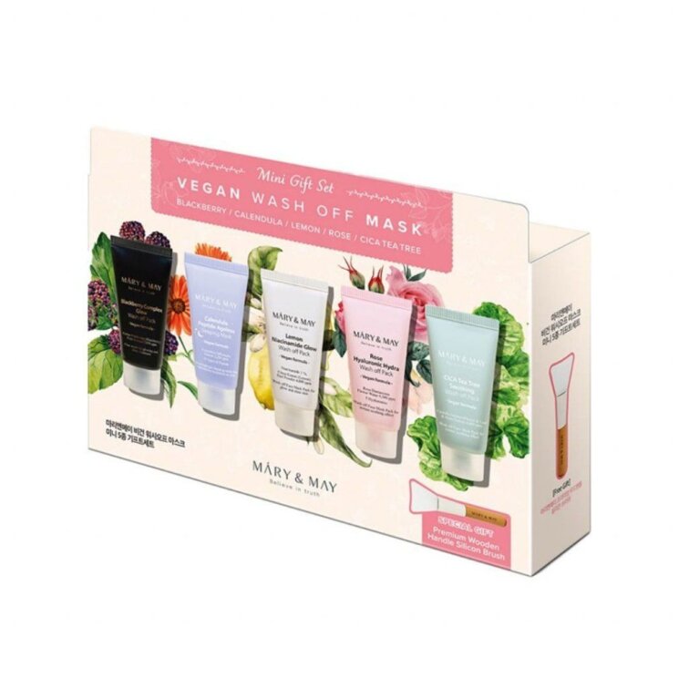 Mary & May - Vegan Wash Off Mask Mini Gift Set - Dárkový set smývatelných masek - 5 x 30 ml
