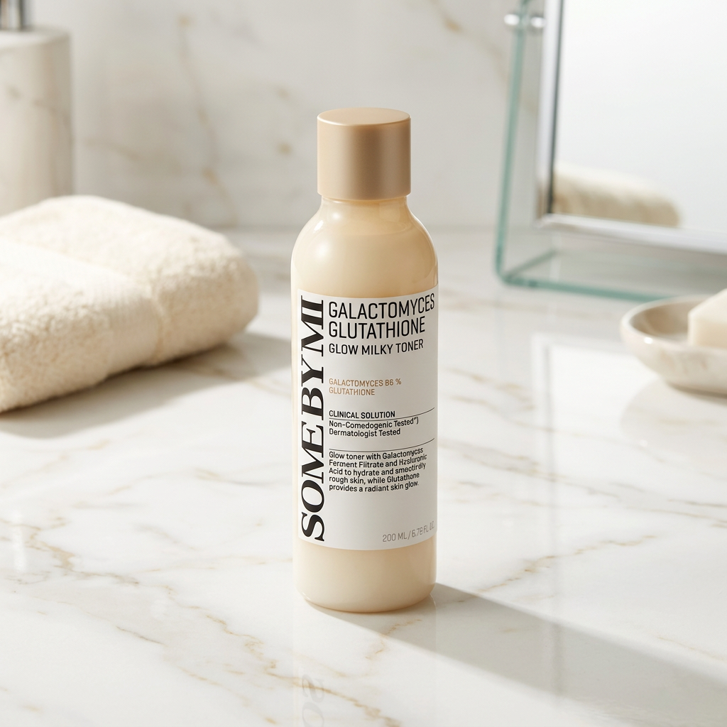 SOME BY MI - Galactomyces Glutathione Glow Milky Toner - Zjemňující a hydratační toner s kvasinkami pro projasnění pleti - 200 ml