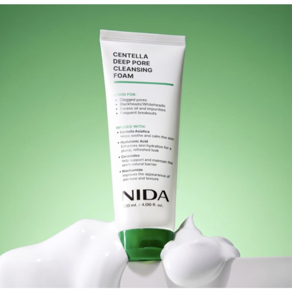 NIDA - Centella Deep Pore Cleansing Foam - Hloubkově čisticí pěna na póry - 120 ml