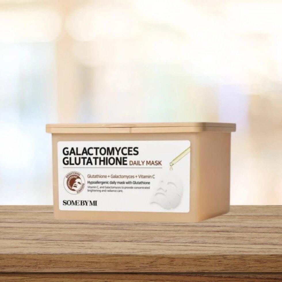 SOME BY MI - Galactomyces Glutathione Daily Mask - Rozjasňující plátýnková maska s fermenty v praktickém balení - 30 ks