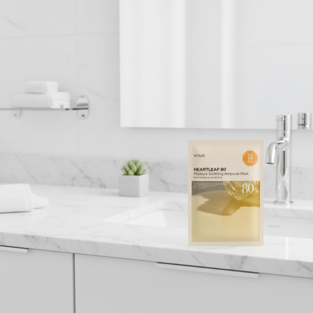 ANUA - Heartleaf 80 Moisture Soothing Ampoule Mask - Zklidňující plátýnková maska s 80% extraktem z toulně - 27 ml