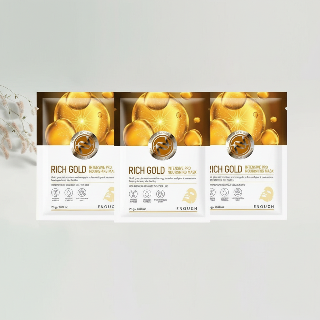 ENOUGH - Rich Gold Intensive Pro Nourishing Mask - Intenzivní, vyživující, plátýnková maska - 25 g