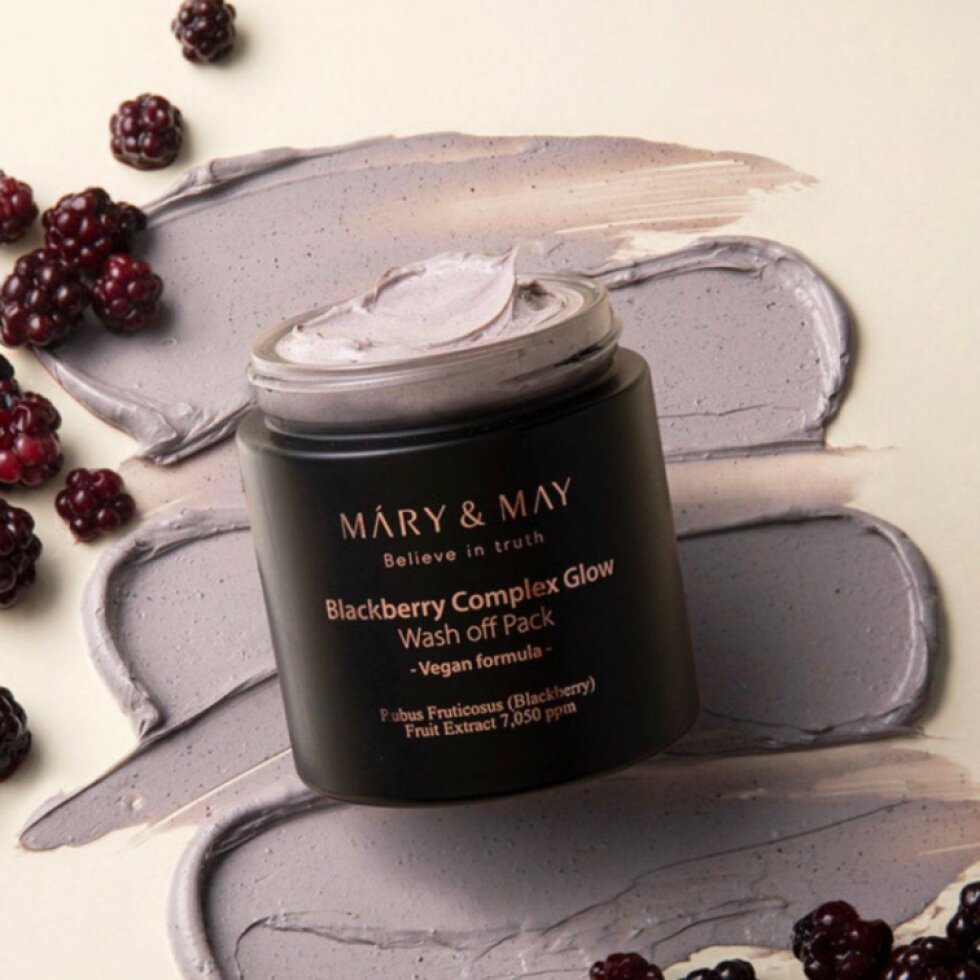 Mary & May - Blackberry Complex Glow Wash Off Pack - Projasňující smývatelná maska s komplexem z ostružin - 125g
