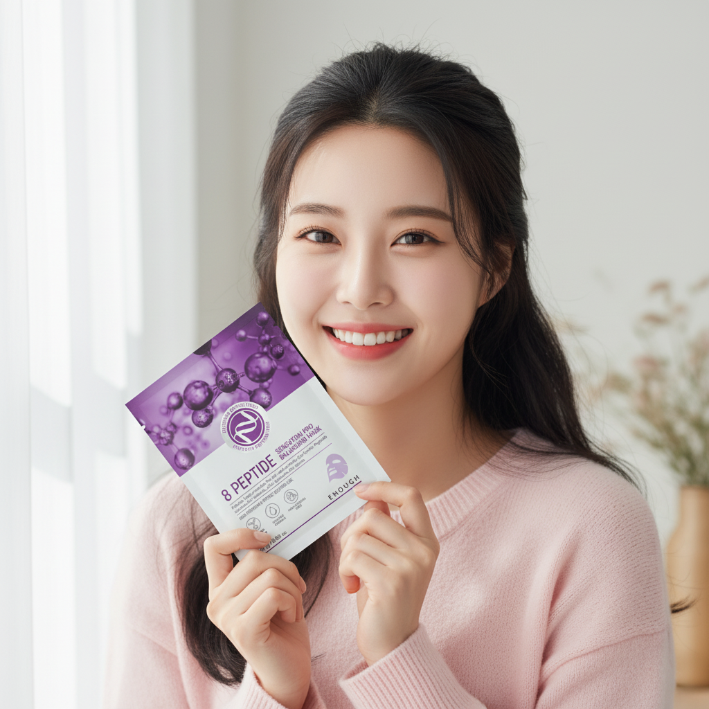 ENOUGH - 8 Peptide Sensation Pro Balancing Mask - Peptidová, plátýnková maska - 25 g