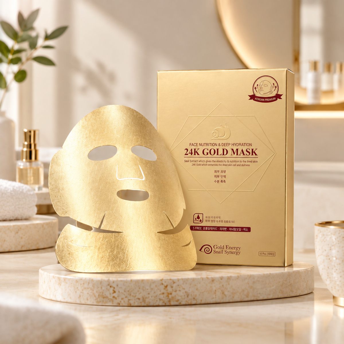 GOLD Energy SNAIL Synergy - 24 K Gold Mask Face Nutrition - Luxusní vyživující plátýnková maska - 33 ml