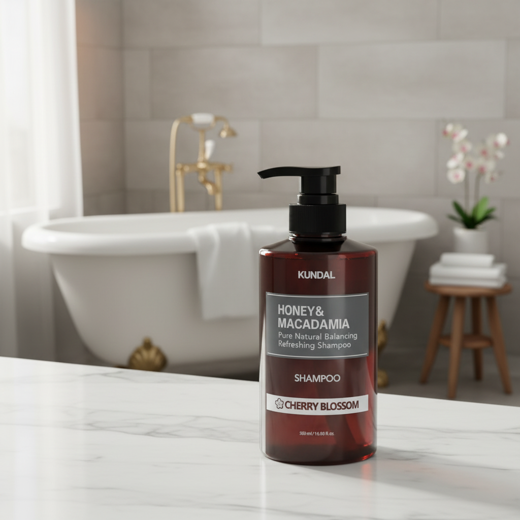 Kundal Honey&Macadamia Shampoo - Přírodní šampon na suché a poškozené vlasy s vůní CHERRY BLOSSOM - 500 ml