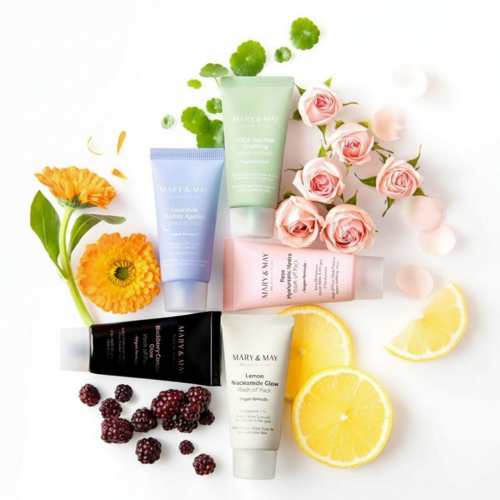 Mary & May - Vegan Wash Off Mask Mini Gift Set - Dárkový set smývatelných masek - 5 x 30 ml