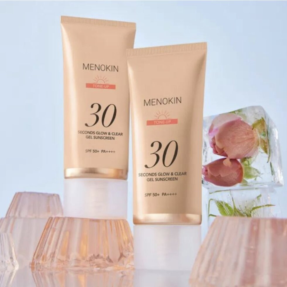 MENOKIN - 30 Seconds Glow & Clear Gel Sunscreen TONE UP - 30sekundový posilující gelový opalovací krém - 50 ml
