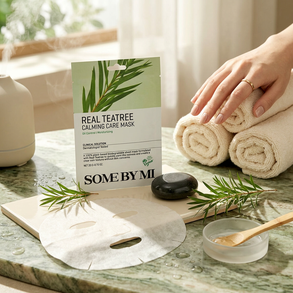 SOME BY MI - Real Teatree Calming Care Mask - Zklidňující textilní maska s tea tree - 20 g