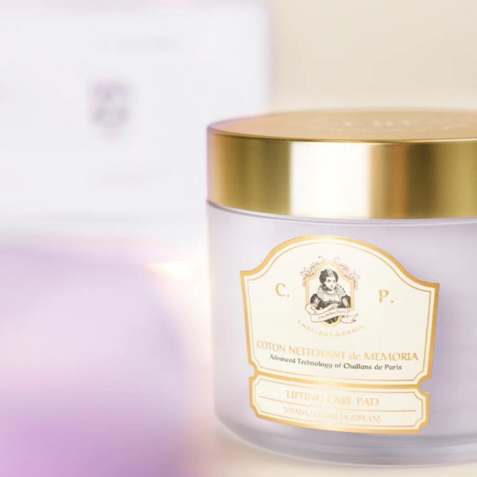 CHALLANS DE PARIS - Coton Nettoyant d'Memoria Excellence - Luxusní exfoliační odličovací tampónky - 120 ml
