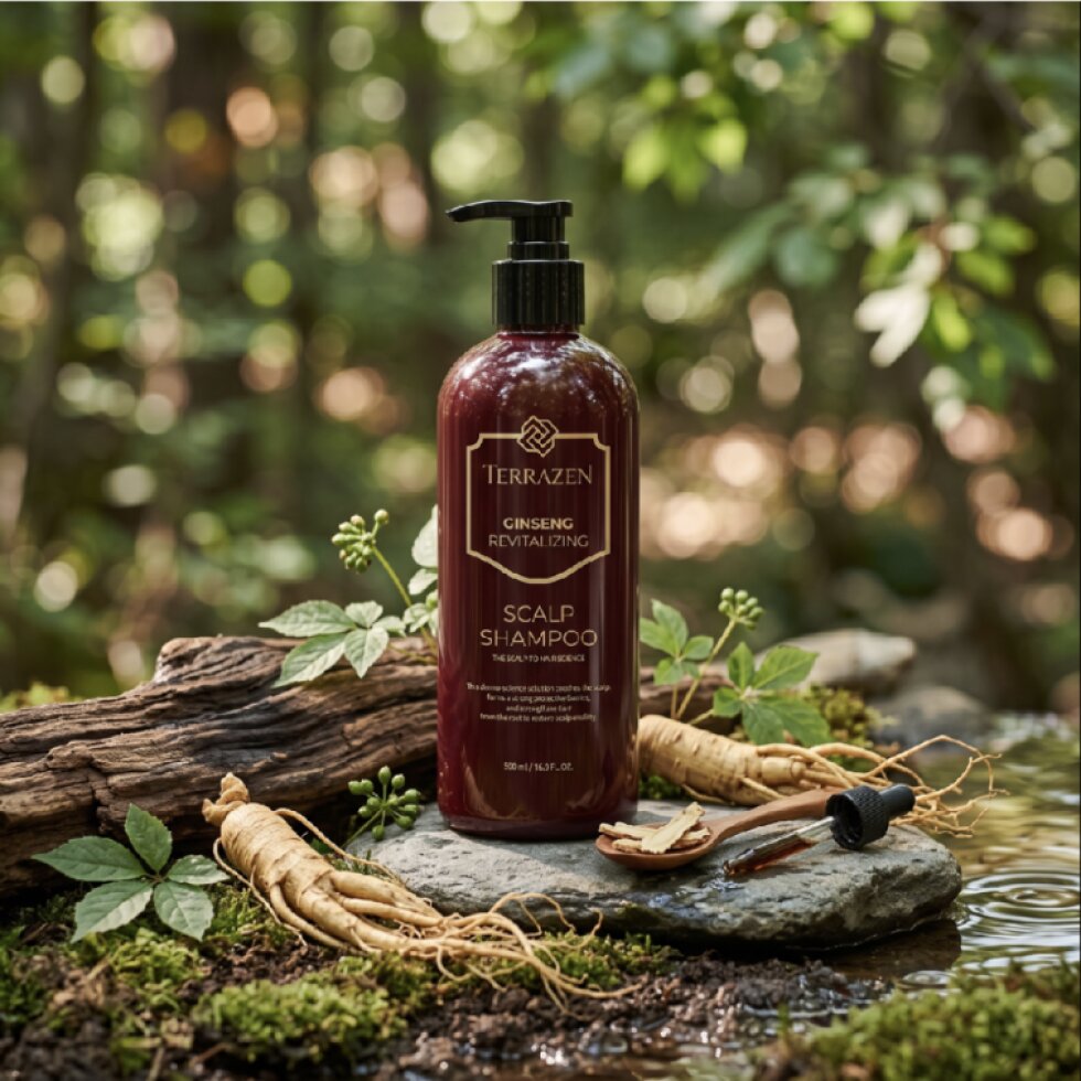 TERRAZEN - Ginseng Revitalizing Scalp Shampoo - Luxusní vlasový šampon - 500 ml