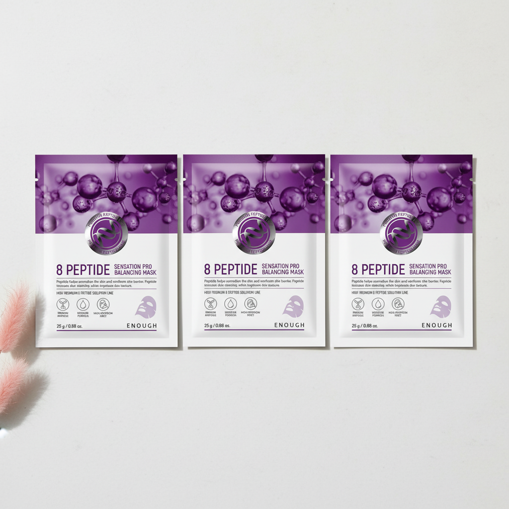 ENOUGH - 8 Peptide Sensation Pro Balancing Mask - Peptidová, plátýnková maska - 25 g