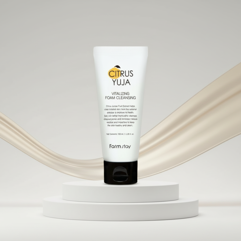 Farm Stay - Citrus Yuja Vitalizing Foam Cleanser - Hydratační a rozjasňující čisticí pěna s vitaminem C - 100 ml