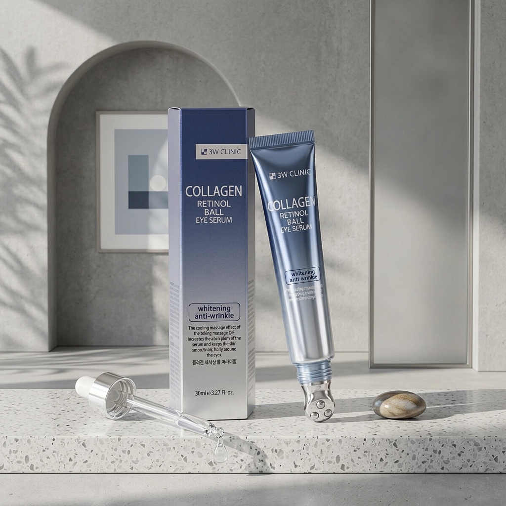 3W CLINIC - Collagen Retinol Ball Eye Serum - Oční sérum s kolagenem a retinolem v kuličce - 30 ml