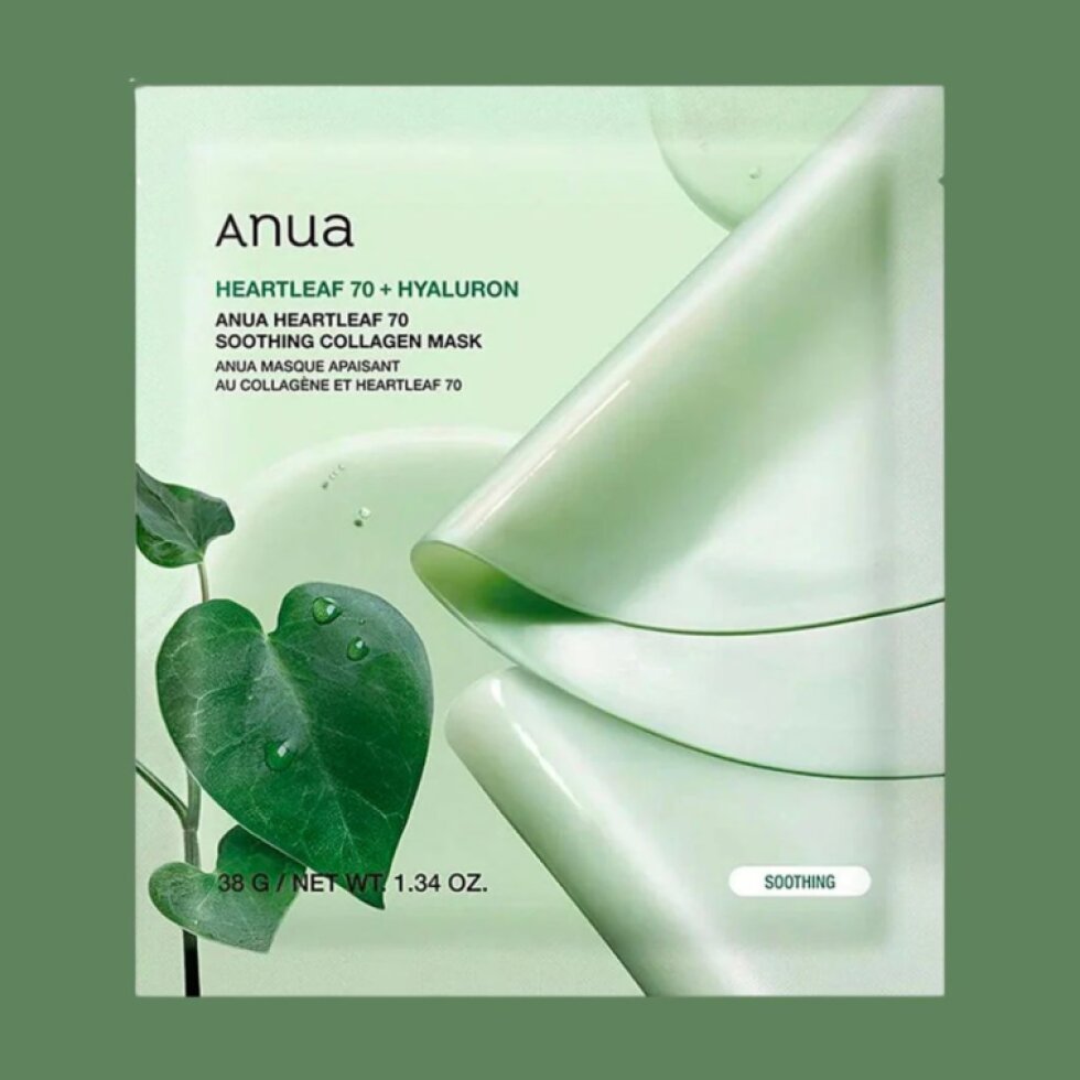 ANUA - Heartleaf 70 Soothing Collagen Mask - Zklidňující hydrogelová maska s kolagenem - 38 g