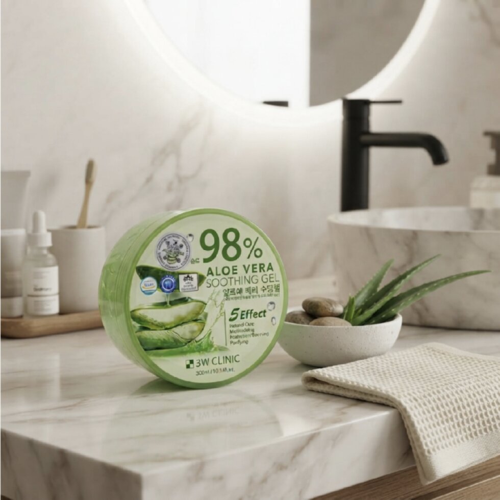 3W CLINIC - Aloe Vera Soothing Gel - Zklidňující gel s Aloe Vera - 300 ml