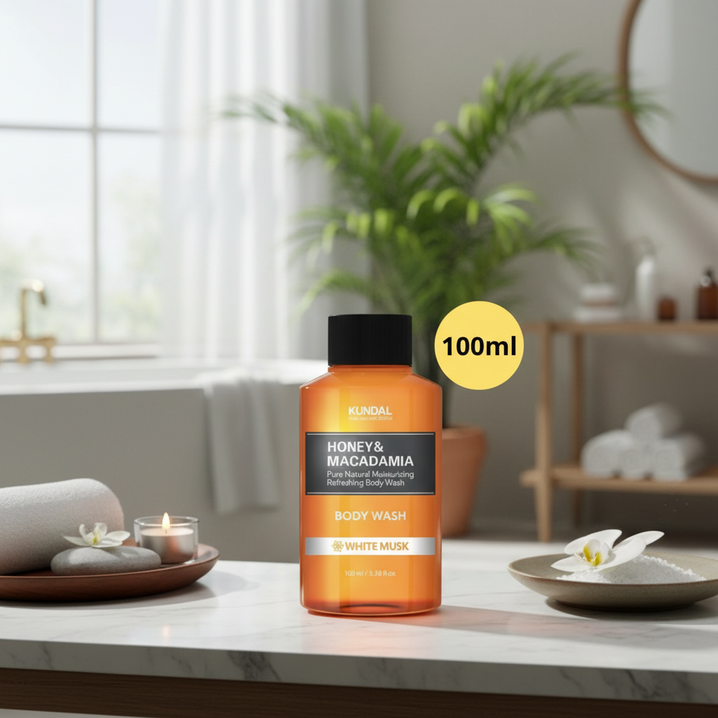 Kundal Honey&Macadamia Body Wash - Jemný sprchový gel s medem s vůní WHITE MUSK - 100 ml